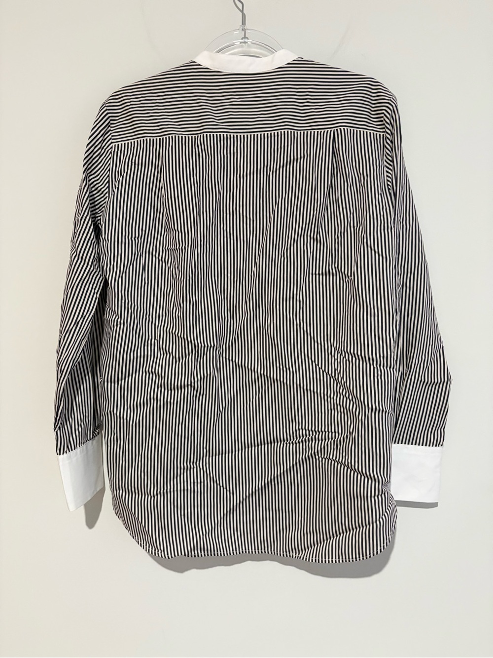 Mango MNG contrast striped button down shirt black white Size 4 - Picture 3 of 7
